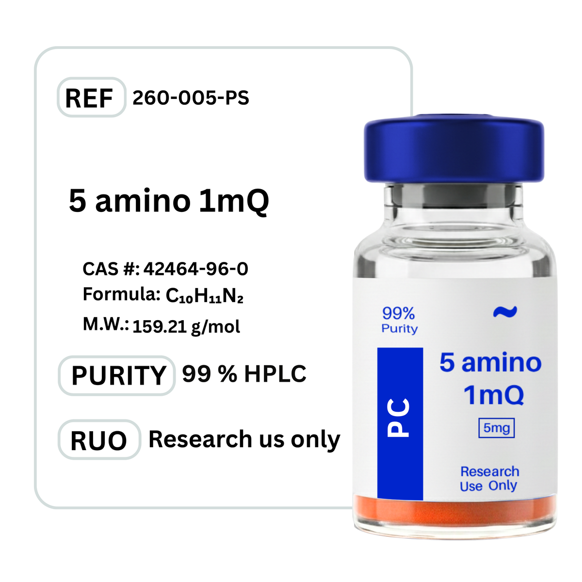 5-amino-1mq chemical structure or formula 5-Amino-1MQ – Maple Peptides (PC)